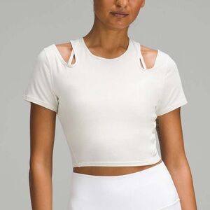 Lululemon Shoulder Cut-Out Yoga T-Shirt Bone White Sz. S